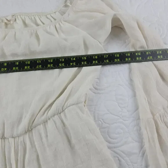 Altar'd state BoHo-style Cream color Flowy Bell Sleeve Romper, Size M - Picture 6 of 6